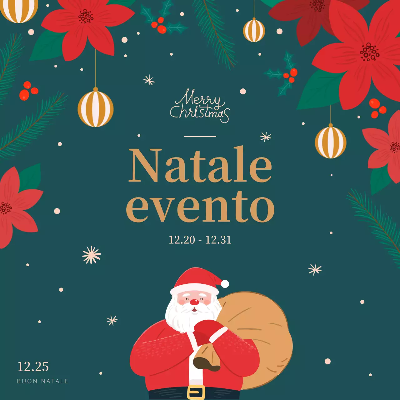Carino banner invernale per eventi natalizi con illustrazione turchese