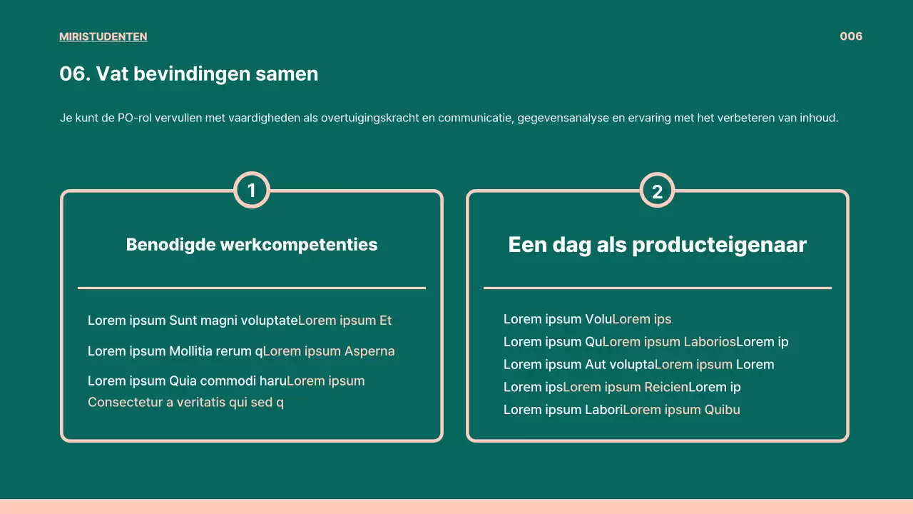 PO vacaturepresentatie in groen en roze