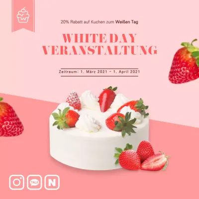 Rosa und saubere weiße Tagestorte