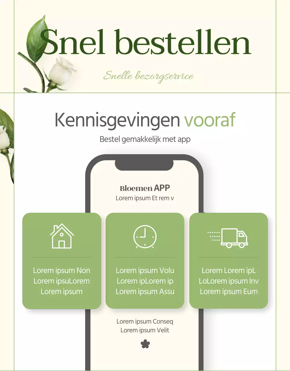Introductie van een mooie groene en roze luxe bloemenbezorgservice