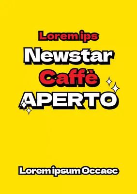 Semplice vetrina con illustrazioni glitterate gialle e rosse