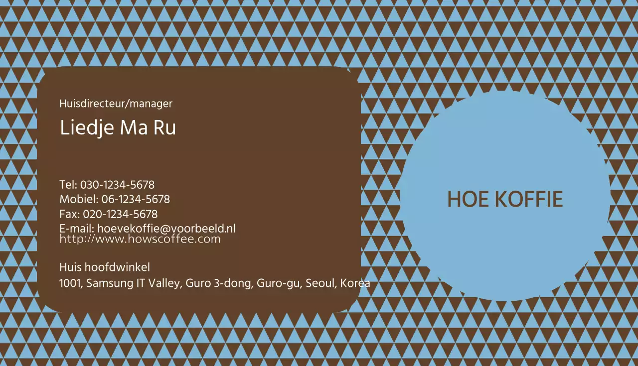 Café visitekaartjes