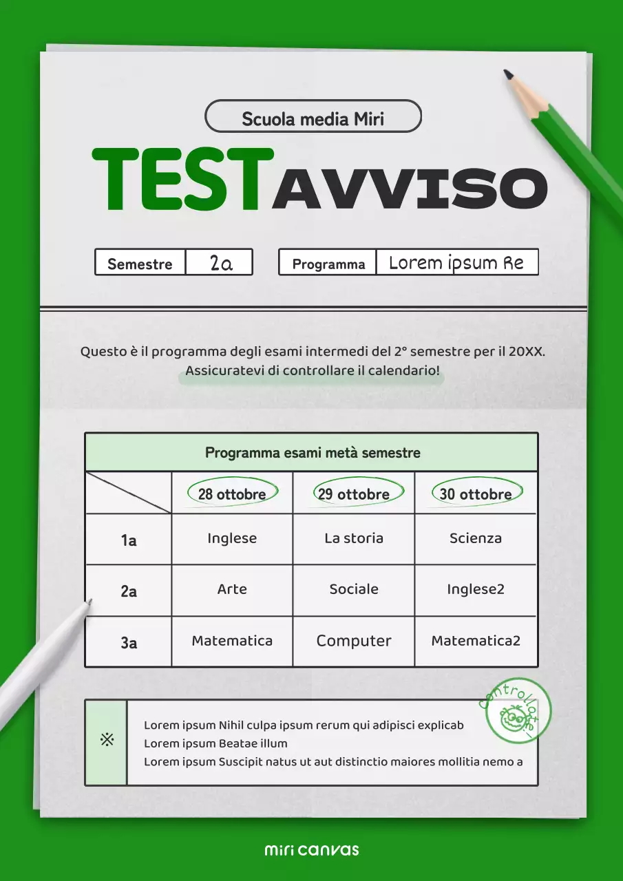 Annuncio di metà trimestre con concetto di foglio verde