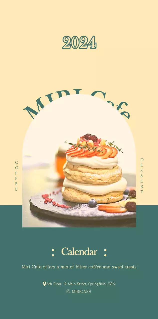 Cafe calendar with drink of the month recommendations