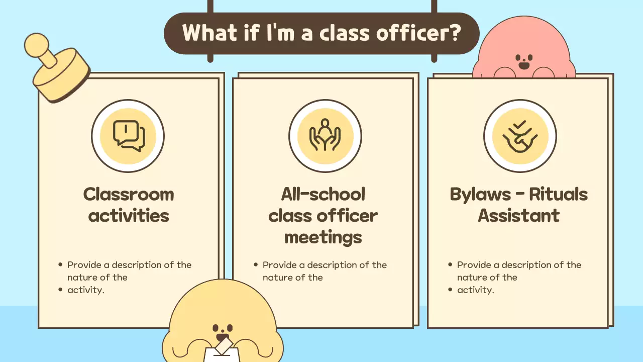 베이지색 만화 선거 가이드 프레젠테이션