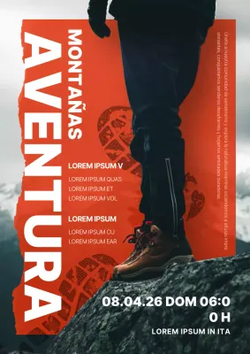 Guía de reclutamiento del club de montaña moderno naranja y blanco