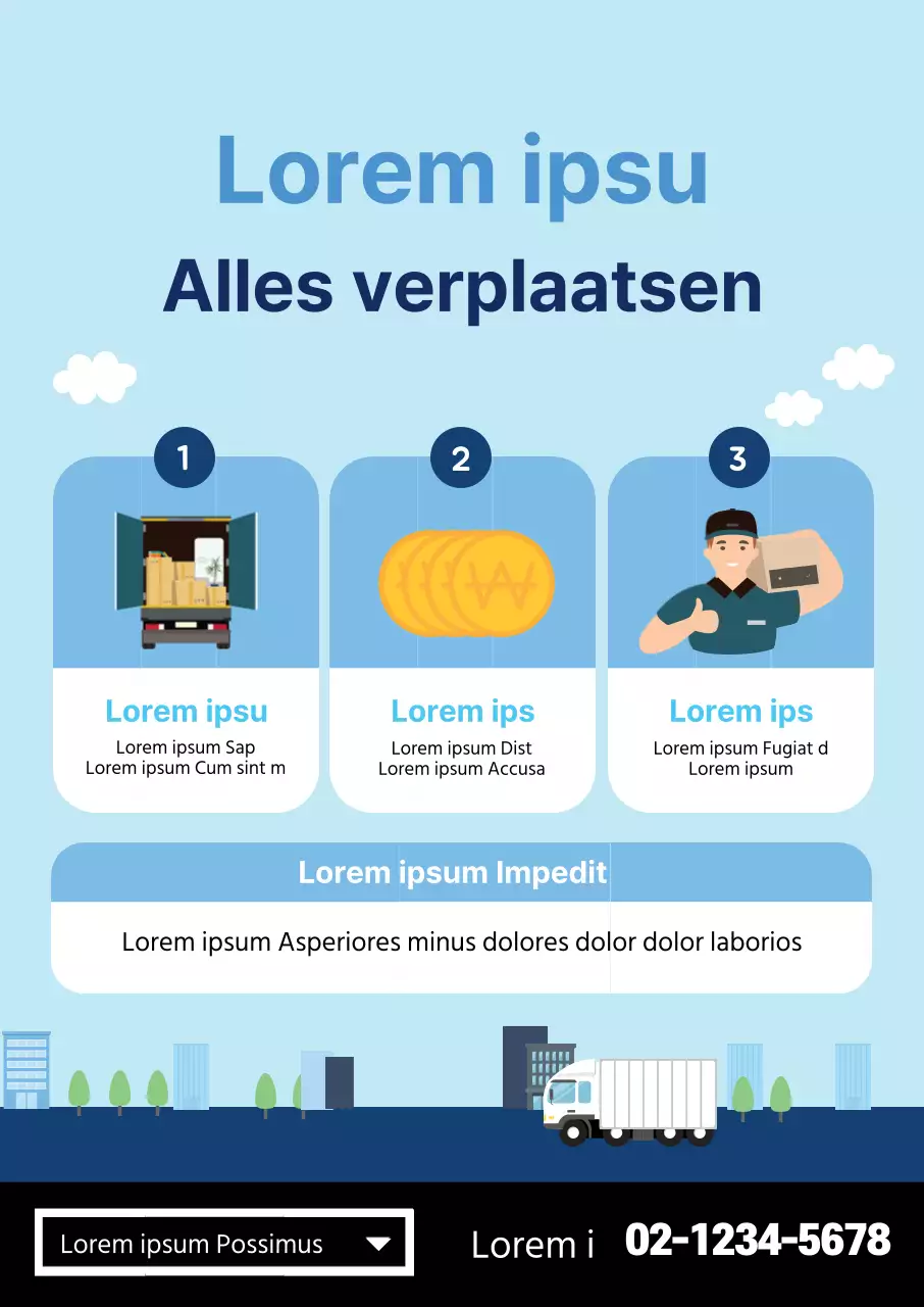 Blue Illustration promoot schone verhuisdiensten