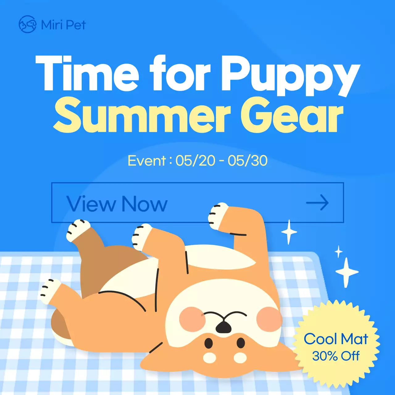 Blue Trendy Puppy Promotion Social Media Post