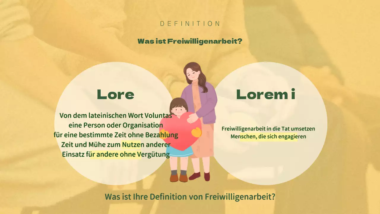 Grünes und gelbes Schulungsmaterial für Freiwillige in der Mittelstufe