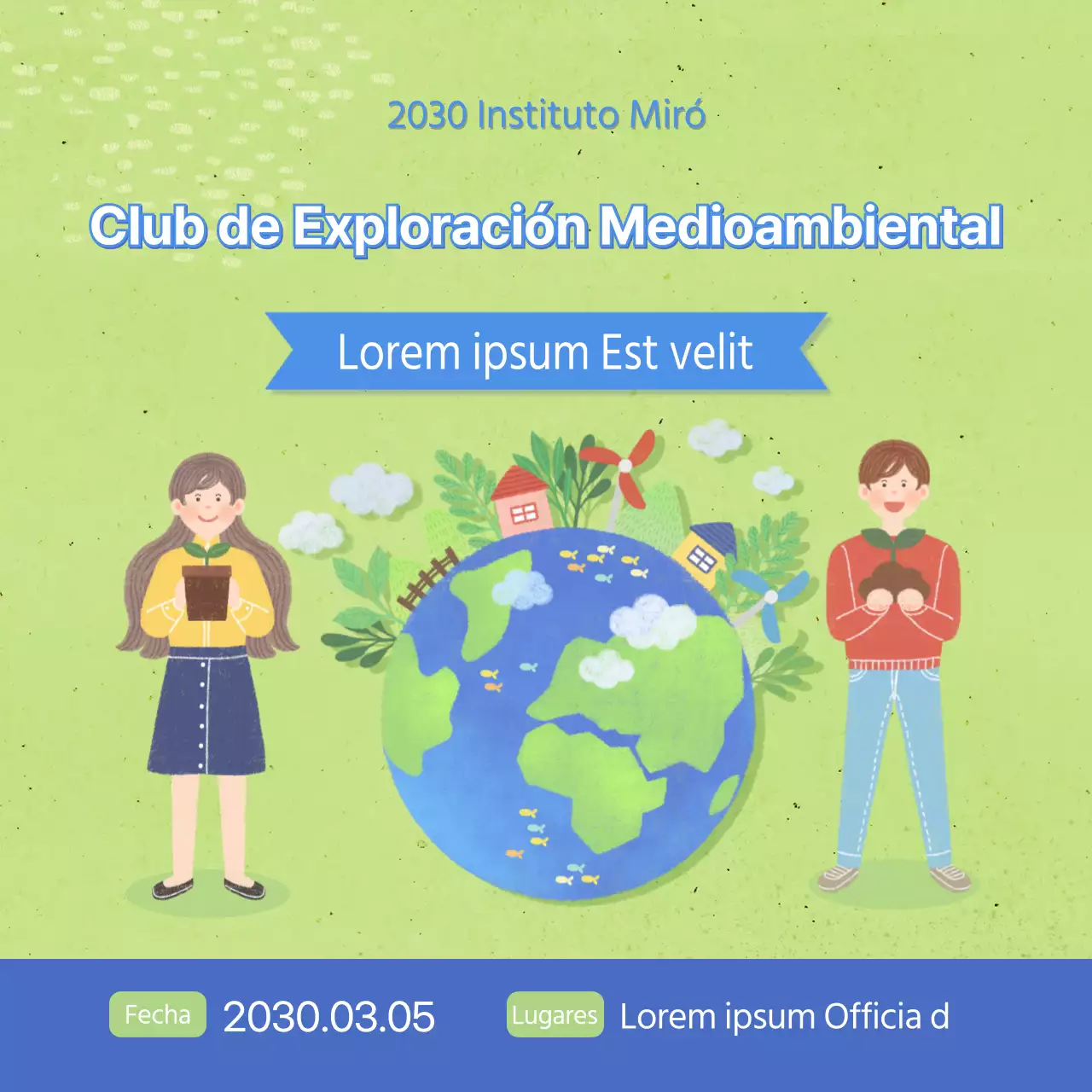 Presentación de un concepto cálido en verde y azul por el Club Medioambiental
