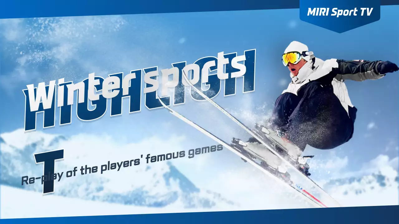 Winter sports concept with blue gradient