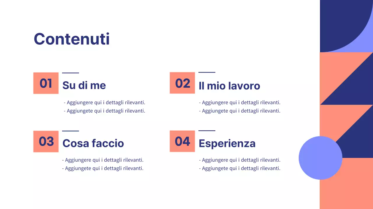 Toni blu e arancione forme geometriche modello di design presentazione stile geometrico minimo