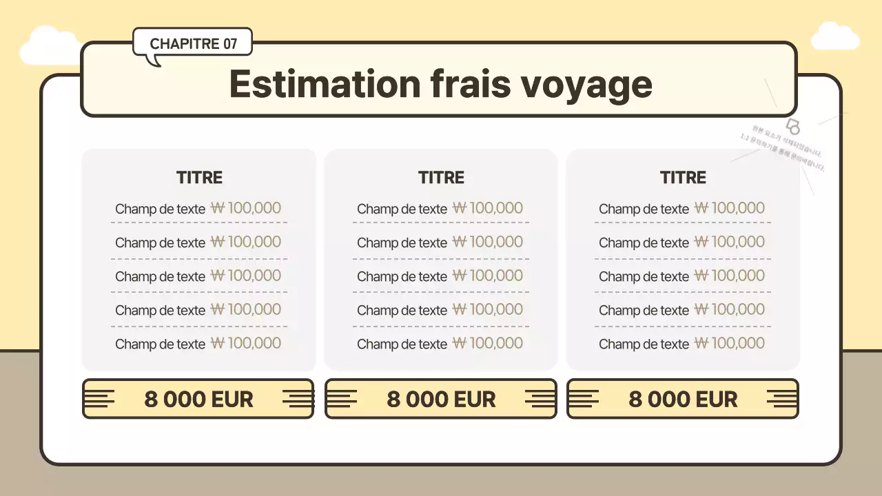 Concept de bagage mignon, itinéraire de voyage en jaune et beige