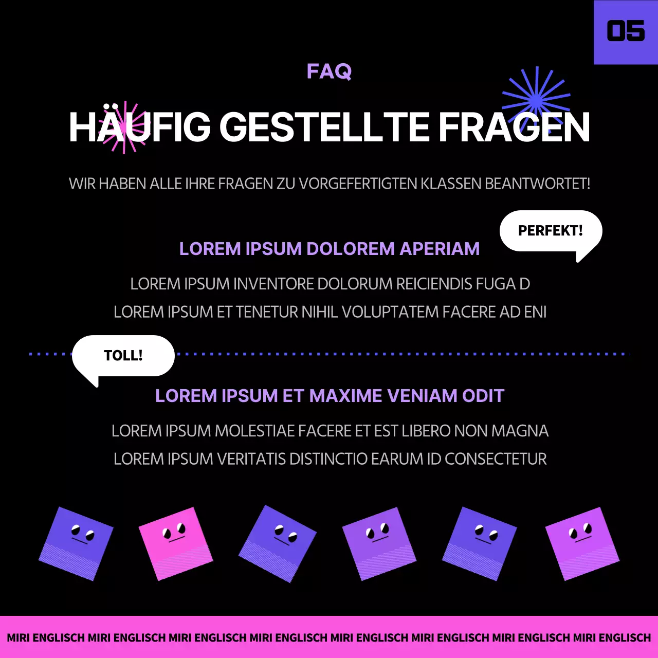 Englischer Masterstudiengang in Schwarz und Lila