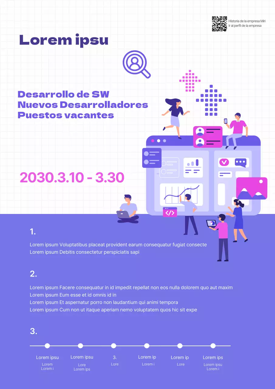 Tema púrpura de ofertas de empleo