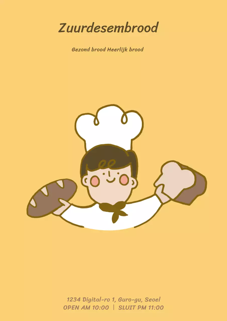 Schattig geel zuurdesembrood promotieontwerp