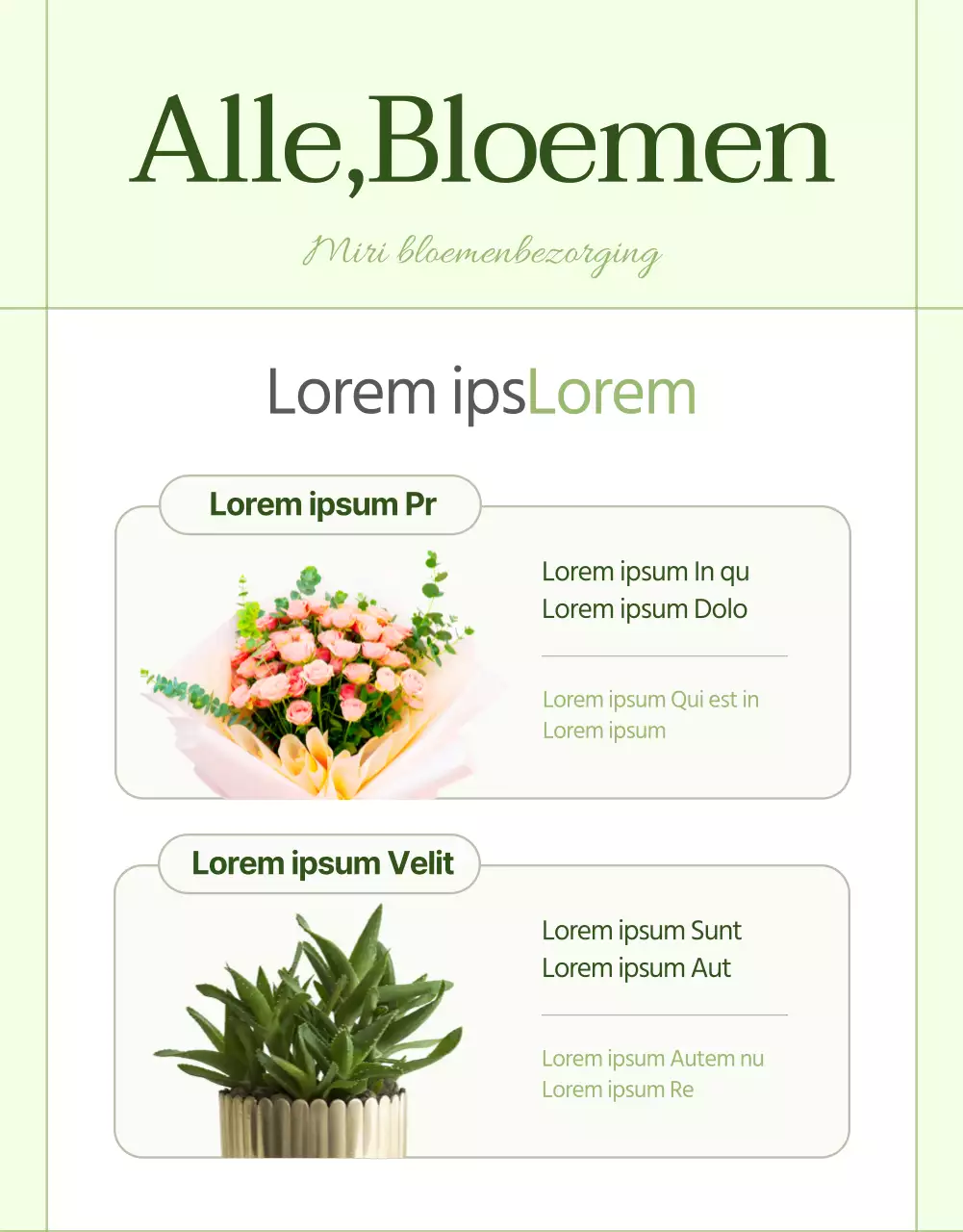 Introductie van een mooie groene en roze luxe bloemenbezorgservice