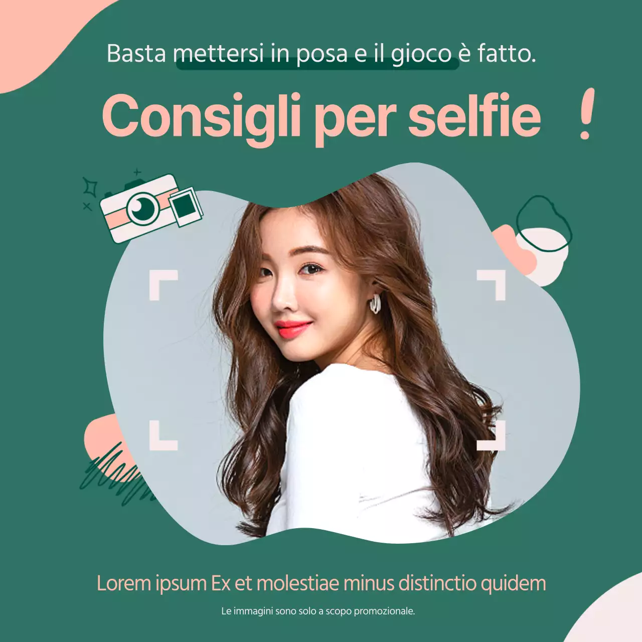 Copertina promozionale per punte da selfie in verde.