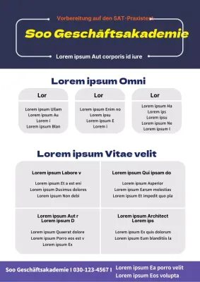 Förderung von marineblauen und grauen Lehrplänen und Einführungen