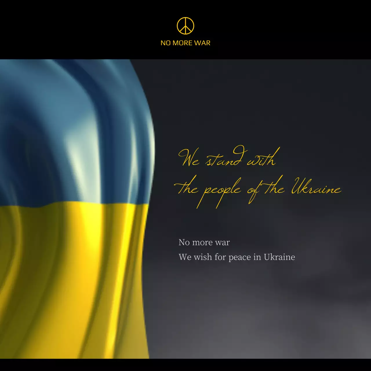 Yellow Minimal Peace Announcement Instagram Post