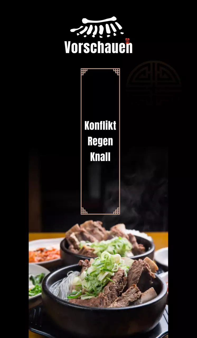 Werbung für ein koreanisches Restaurant mit Galbitang und Samgyetang