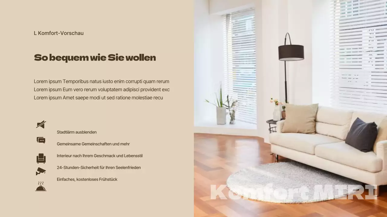 Beige und braun Wohnung Angebot Brief