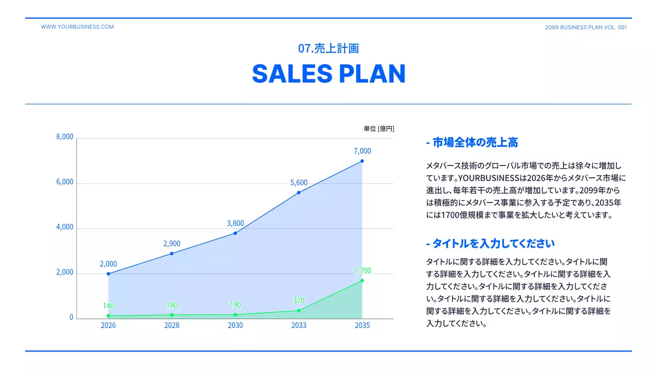 青 シンプル ビジネス 企画書 プレゼンテーション