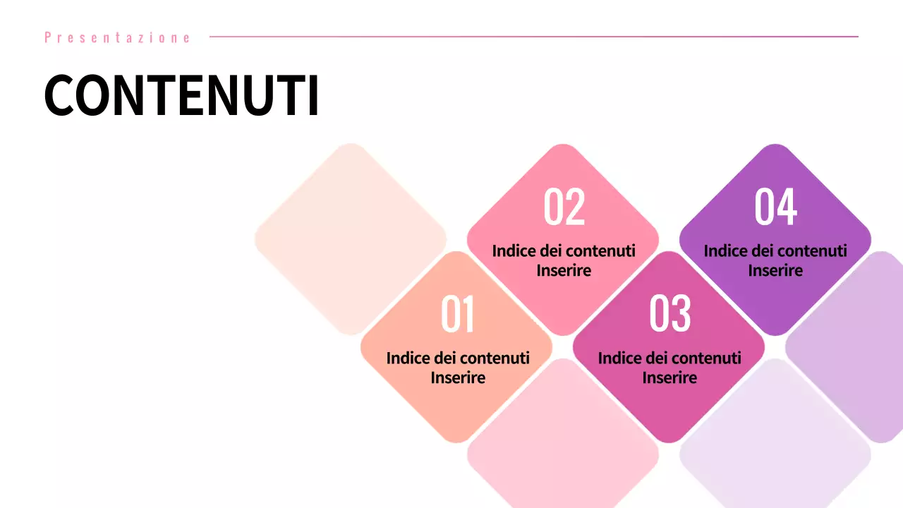 Presentazione di diversi layout con concetti grafici a gradiente rosa