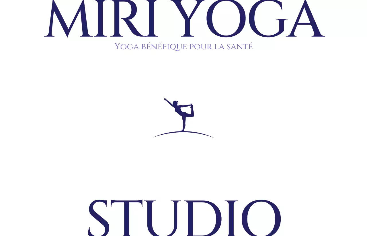 Un cours de yoga mis en valeur par un fond blanc simple et des polices de caractères luxueuses.