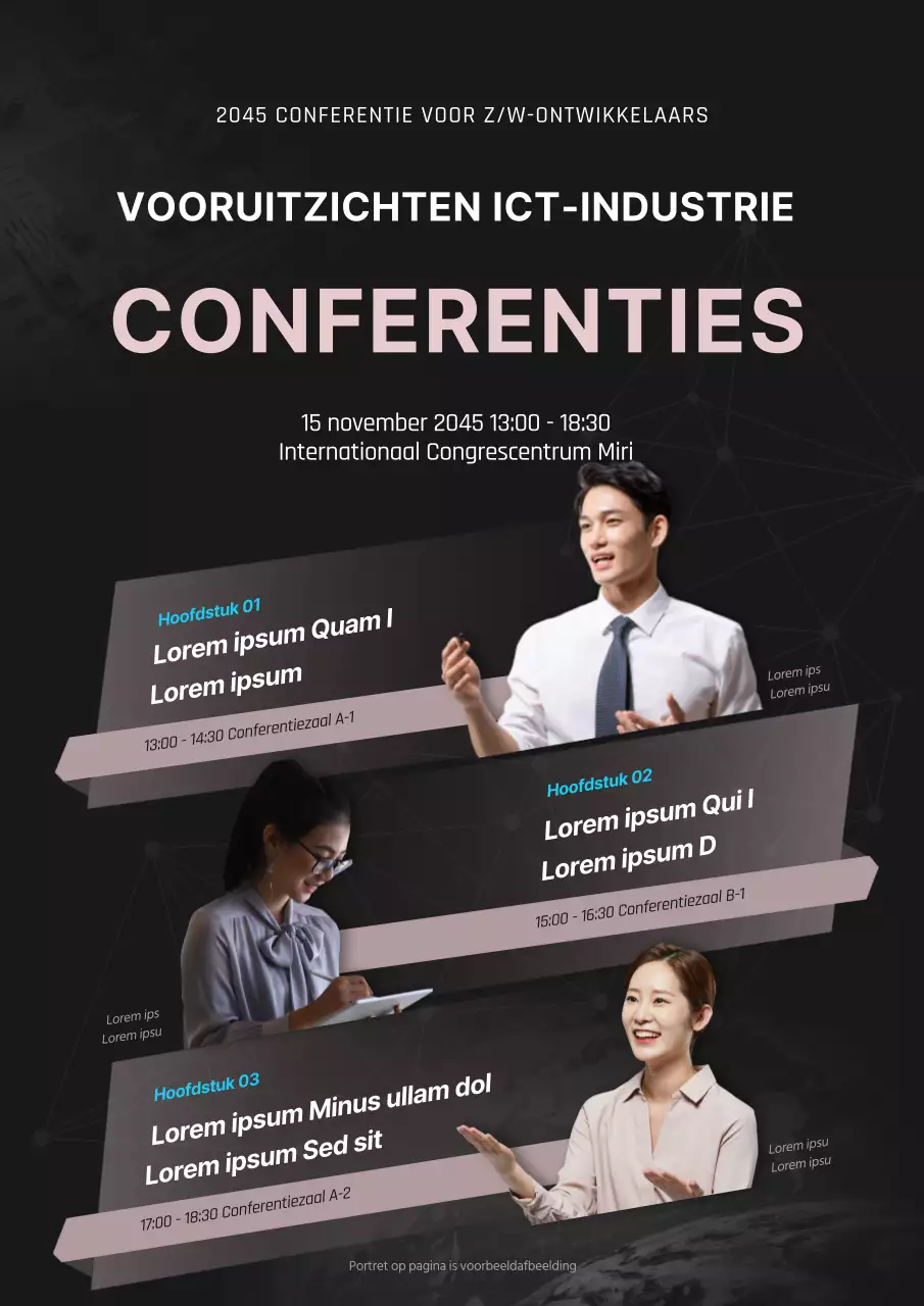 Een zwart-wit, mensgerichte conferentie promoten