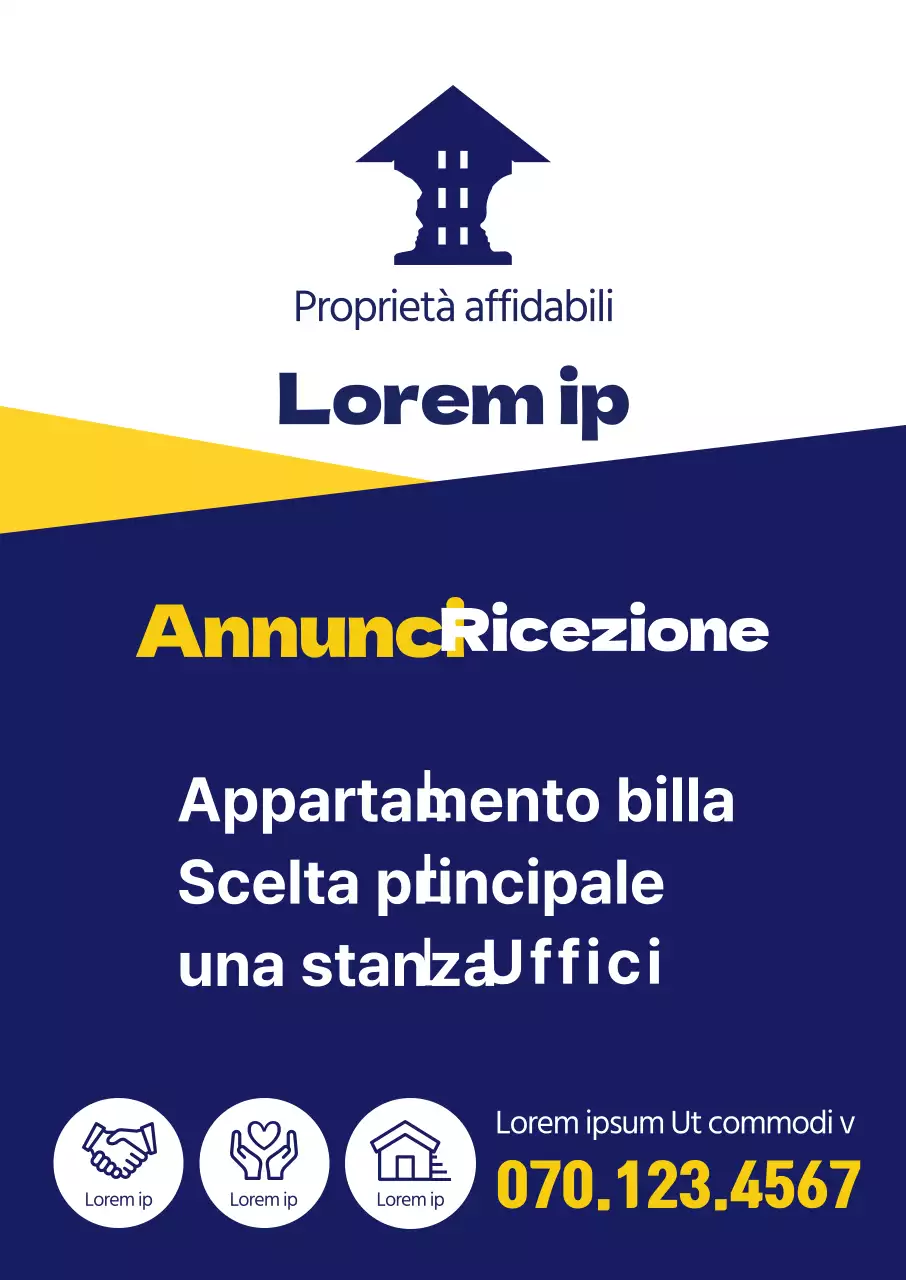 Annunci immobiliari in blu navy