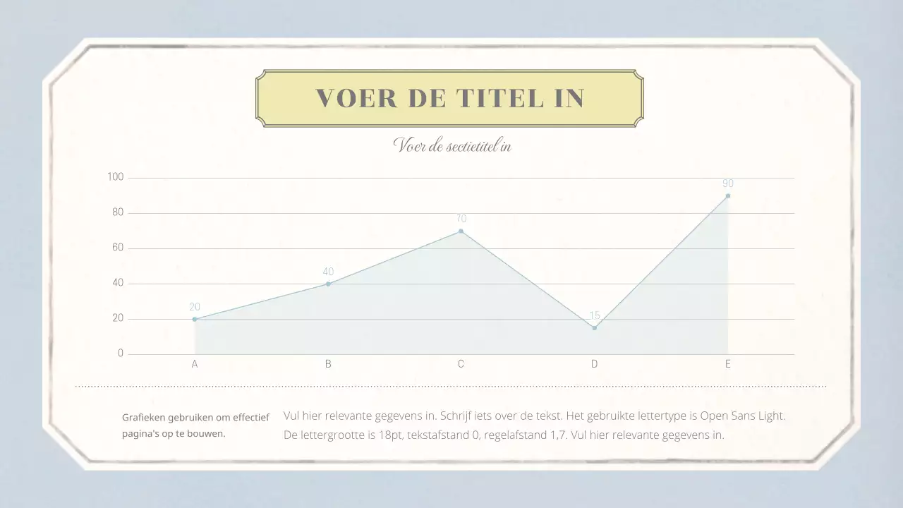 Emotionele conceptuele basislay-out met vintage behangpatroon in beige en lichtblauw