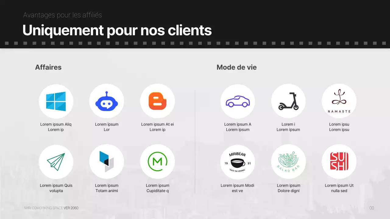 Concept de film simple et monotone proposition de bureau partagé