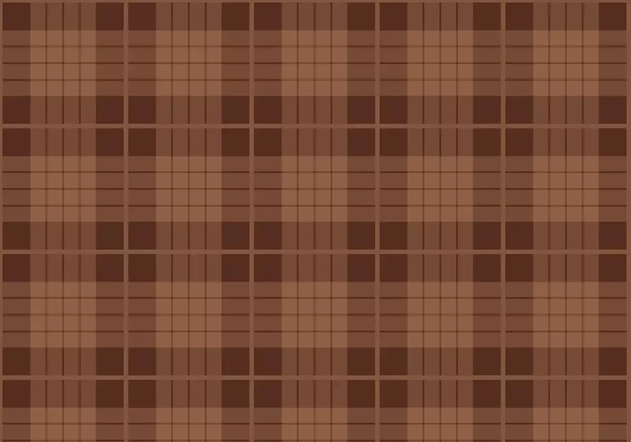 Gaya pola kotak-kotak yang lucu dan sederhana dengan warna cokelat hangat untuk barang-barang pribadi