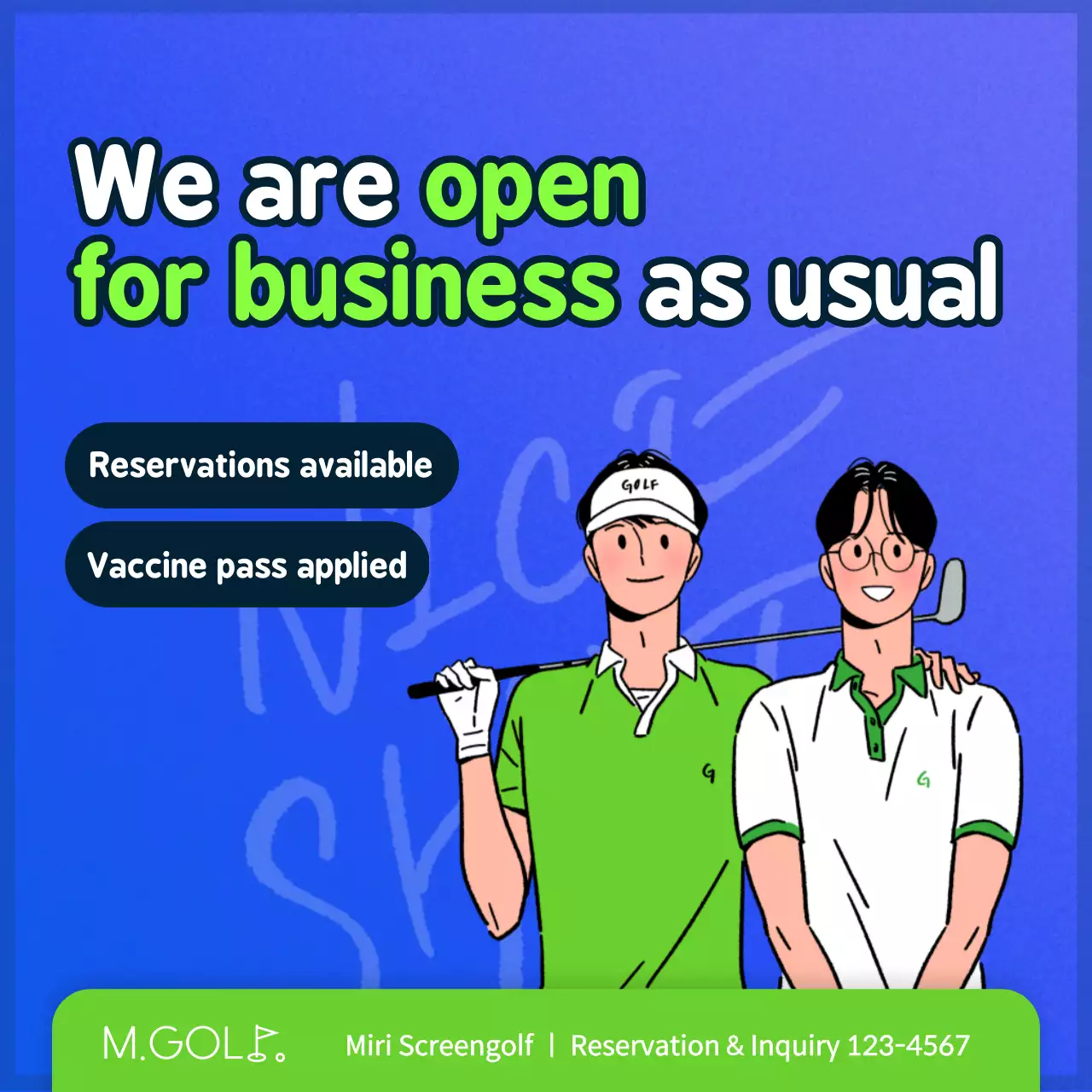 Blue Trendy Golf Announcement Instagram Post