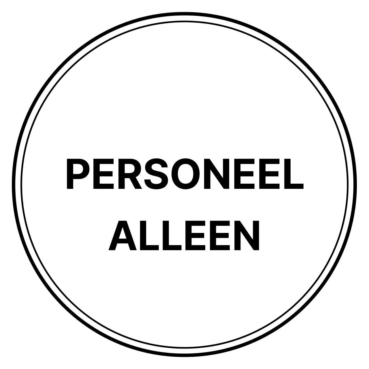 Eenvoudige, strakke stijl in zwart en wit Toegangsborden voor niet-personeel