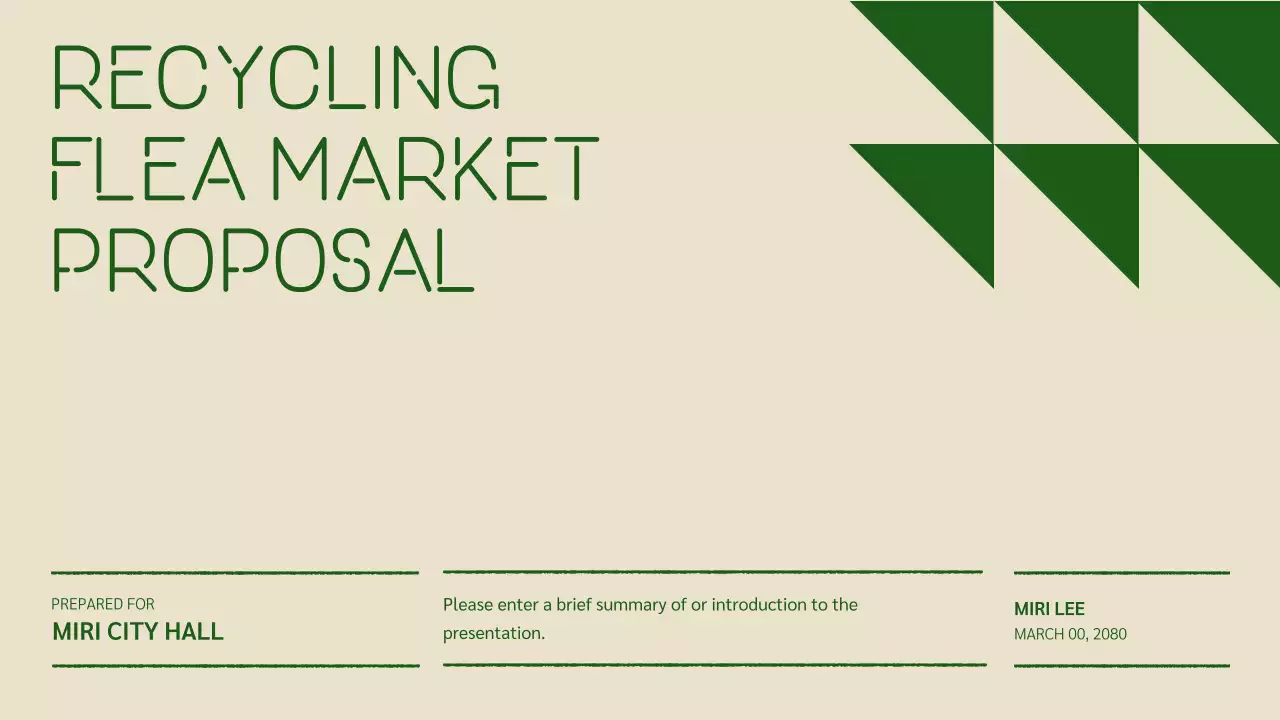 빈티지한 색감의 면분할 레이아웃을 사용한 플랫한 제안서