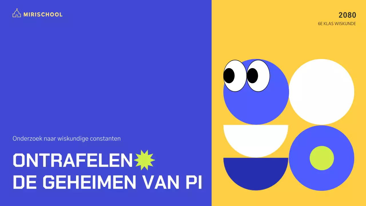 Levendig gekleurde karakterillustratie met gele en kobaltblauwe accenten