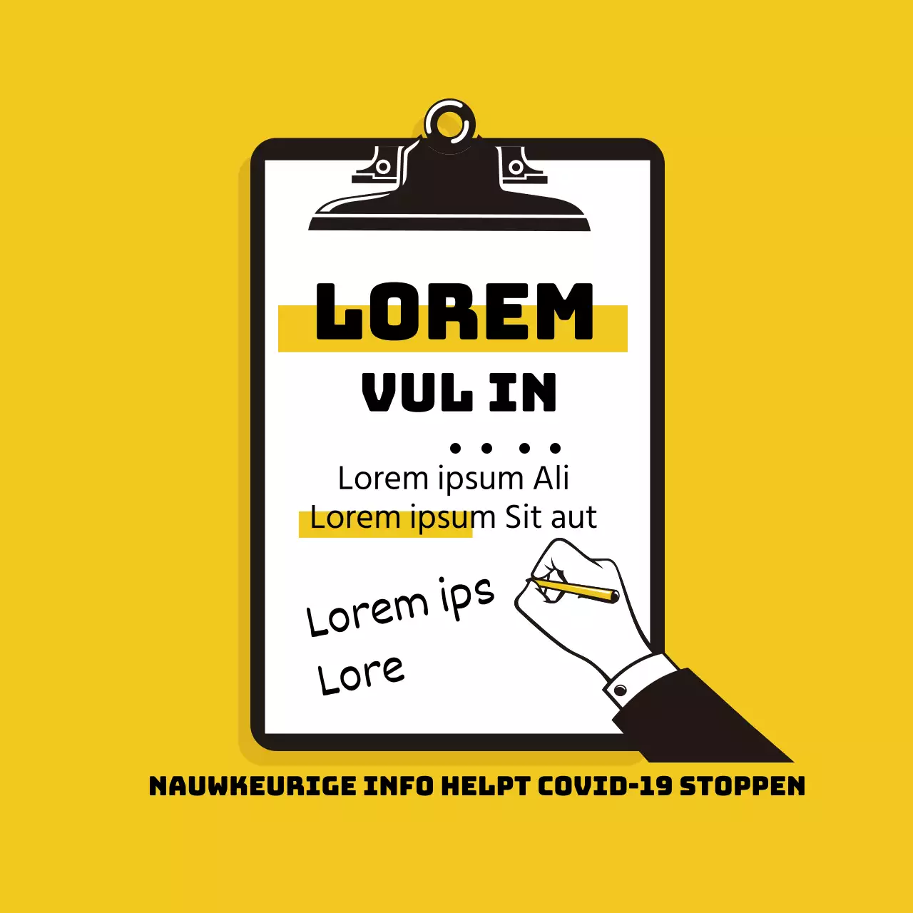 Nette gele geïllustreerde coronavirus sign-in labels