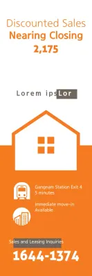 Banner de promoção imobiliária moderna laranja
