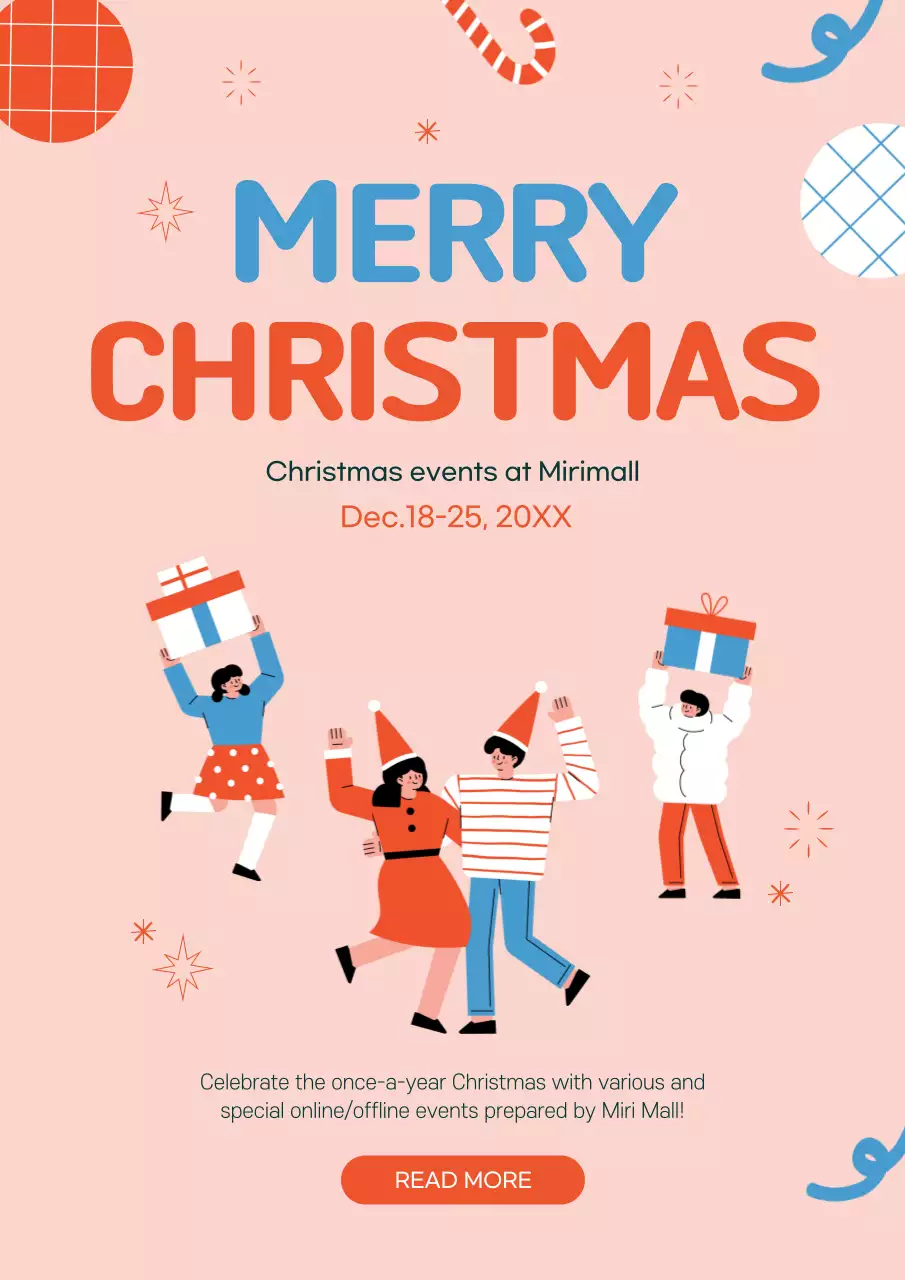 Beige Retro Christmas Event Announcement Poster