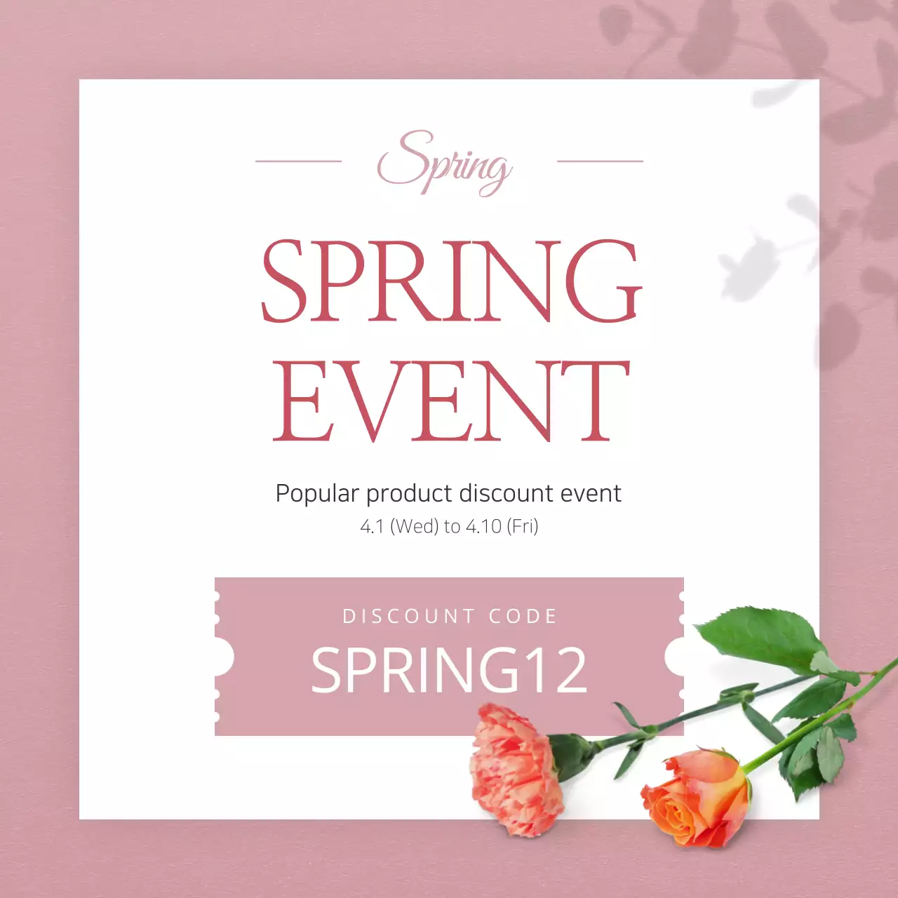 Pink Elegant Spring Promotion Instagram Post
