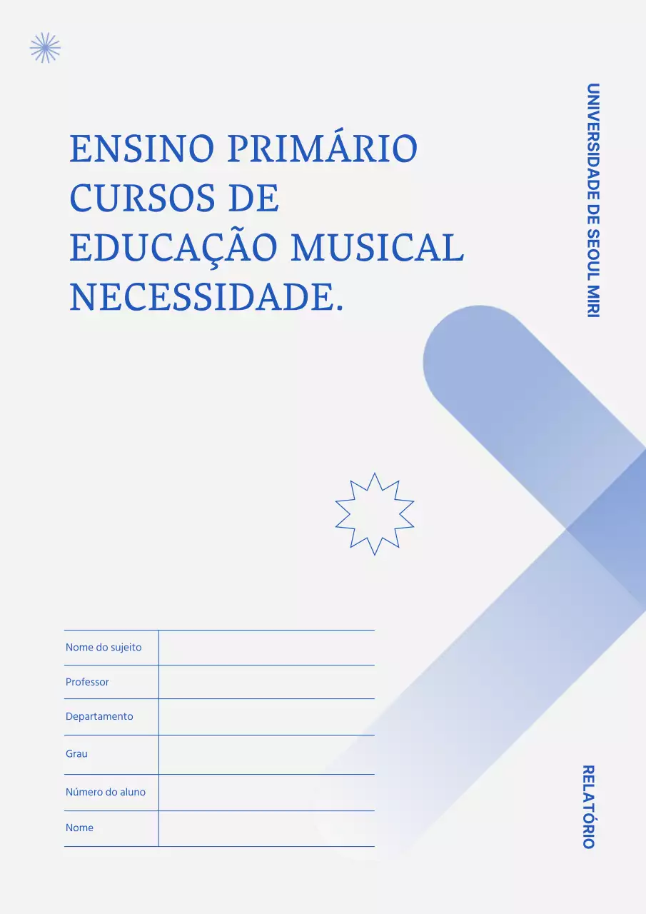 Capa de relatório limpa com gradiente azul e formas básicas