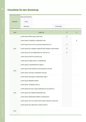 Magenta Workshop Checkliste