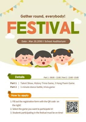 Orange Retro School Event Announcement Poster