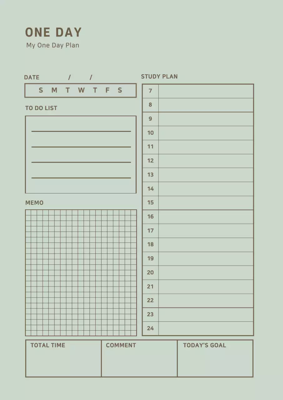 Mint Simple Planner Schedule Poster
