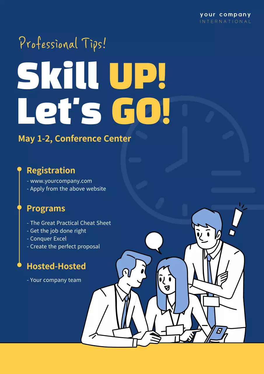 Blue Modern Skills Event Poster