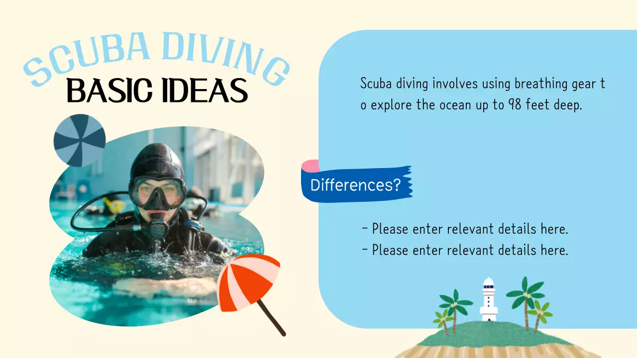 베이지 모던 스쿠버 가이드 프레젠테이션