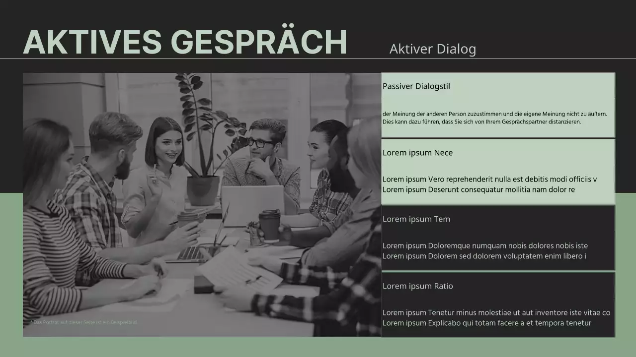 Wirksame Kommunikationsstrategien in grüner Farbe