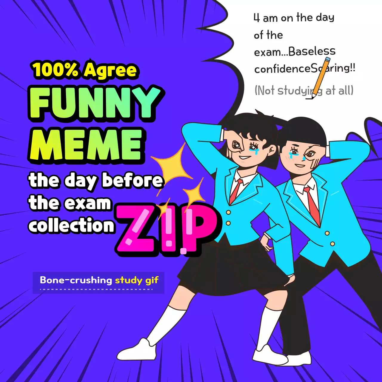 Blue Comic Exam Meme Collection Instagram Post